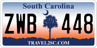 SC license plate ZWB448