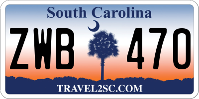 SC license plate ZWB470