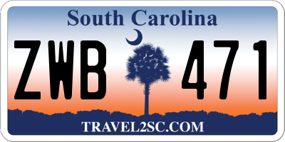 SC license plate ZWB471
