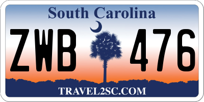SC license plate ZWB476