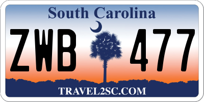 SC license plate ZWB477