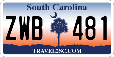 SC license plate ZWB481