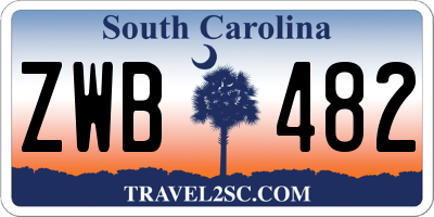 SC license plate ZWB482