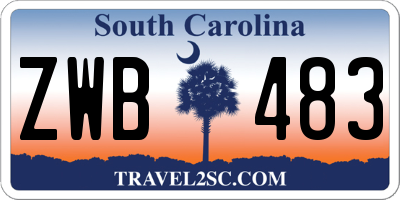 SC license plate ZWB483