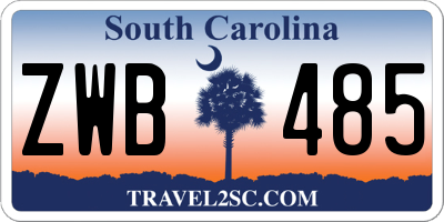 SC license plate ZWB485