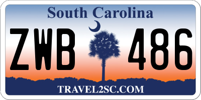 SC license plate ZWB486