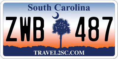 SC license plate ZWB487