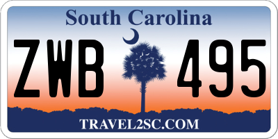 SC license plate ZWB495