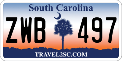 SC license plate ZWB497