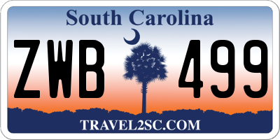 SC license plate ZWB499