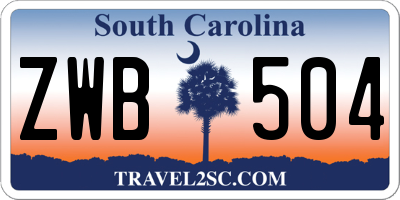 SC license plate ZWB504