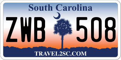 SC license plate ZWB508