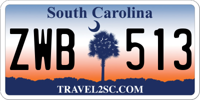 SC license plate ZWB513