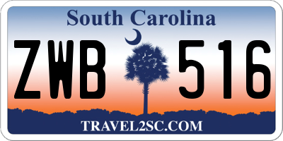 SC license plate ZWB516