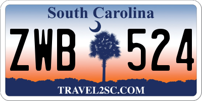 SC license plate ZWB524
