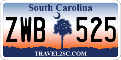 SC license plate ZWB525