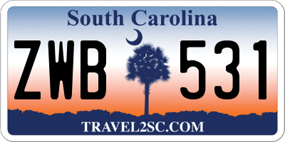 SC license plate ZWB531