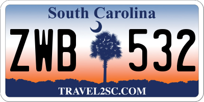 SC license plate ZWB532