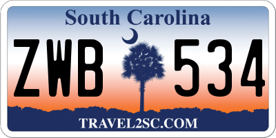 SC license plate ZWB534