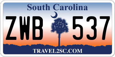 SC license plate ZWB537