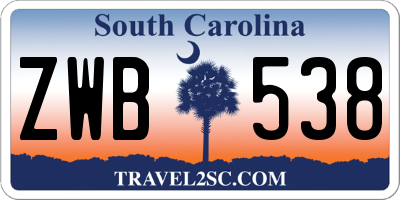 SC license plate ZWB538