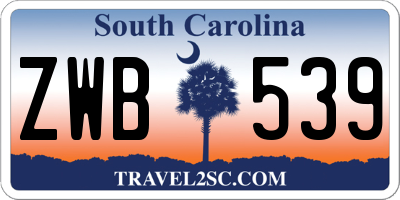 SC license plate ZWB539
