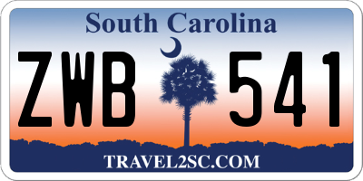 SC license plate ZWB541