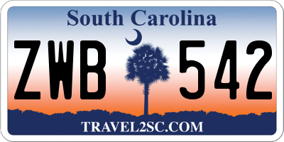 SC license plate ZWB542