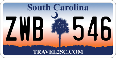 SC license plate ZWB546