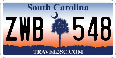 SC license plate ZWB548