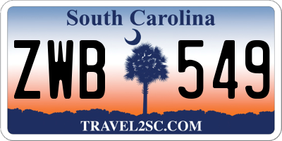 SC license plate ZWB549