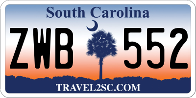 SC license plate ZWB552