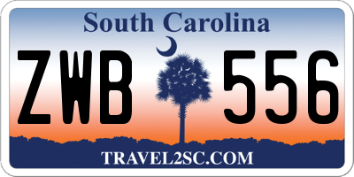 SC license plate ZWB556