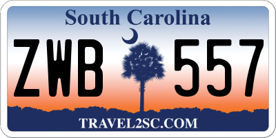 SC license plate ZWB557