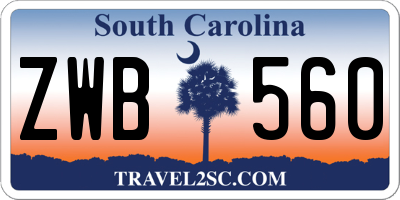 SC license plate ZWB560