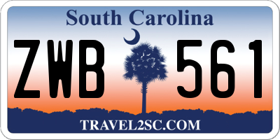 SC license plate ZWB561