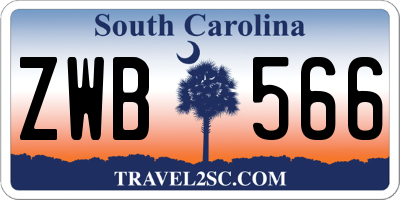SC license plate ZWB566