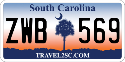 SC license plate ZWB569