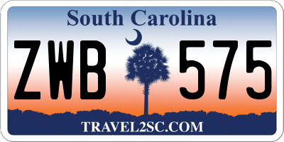 SC license plate ZWB575