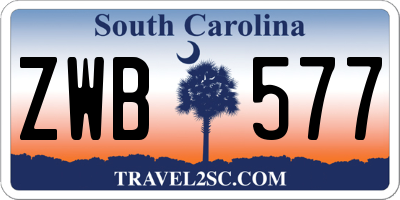 SC license plate ZWB577