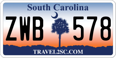 SC license plate ZWB578