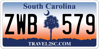 SC license plate ZWB579