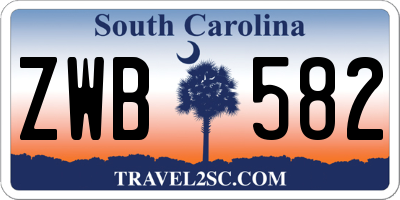 SC license plate ZWB582