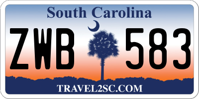 SC license plate ZWB583