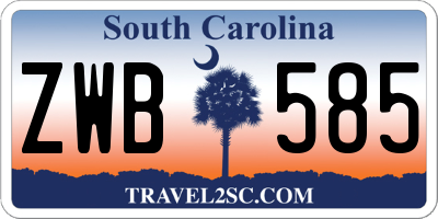 SC license plate ZWB585