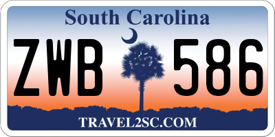 SC license plate ZWB586