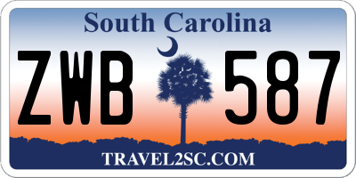SC license plate ZWB587