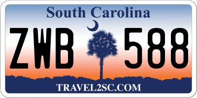SC license plate ZWB588