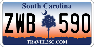 SC license plate ZWB590