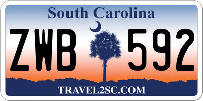 SC license plate ZWB592